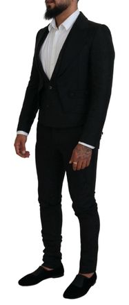 Dolce & Gabbana Black Polyester Men 2 Piece Martini Suit