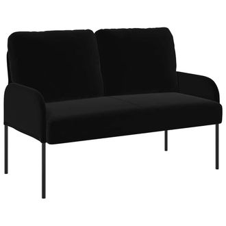 vidaXL Sof&aacute;s Con Coj&iacute;n 110cm Negro Madera Contrachapada Vidaxl