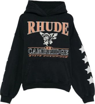 Rhude Ster Patroon Grafische Print Hoodie - Heren - Hoodies - Zwart - XL - Hoodies & sweatvesten