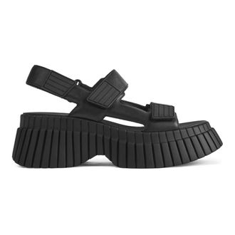 Camper Schoenen, Dames, Zwart, 40 EU, Leer, Flat Sandalen