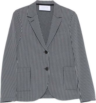Harris Wharf London Blue Stripes Notched Lapel Blazer