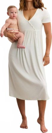 Hatch Softest Rib Side Seam Nursing Maxi Dress In White