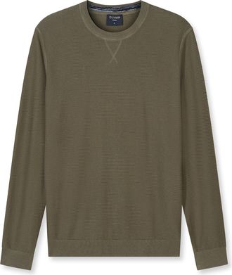Olymp Rundhalspullover OLYMP OLYMP Strick Casual, Herren, Gr. 4XL, gr&uuml;n (oliv), Obermaterial: 100% Baumwolle, schmal, Rundhals, Pullover Rundhalspullover, m