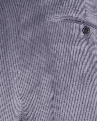 BRIGLIA 1949 Tailored Grey Ribbed Velvet Trousers With Pressed Crease