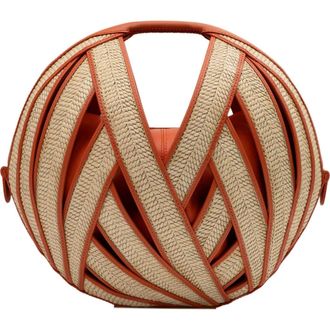 Perrin Paris Le Panier Handbag Raphia Flame in Raphia Beige /Flamme at Nordstrom