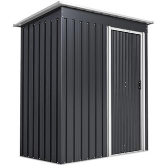OUTSUNNY Cobertizo De Jard&iacute;n Exterior 1,16 M&sup2; 163x89x182cm Caseta Met&aacute;lica Para Herramientas Con Puerta Corredera Y Techo Inclinado Para Terraza Patio - Outsun