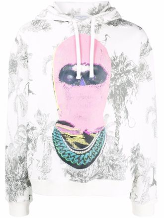 Ih Nom Uh Nit graphic palm-print hoodie - men - Polyester/Cotton - S - White