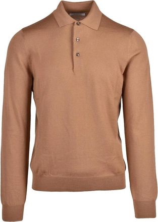 Gran Sasso Polo in maglia - Heren - Ronde hals truien - Bruin - M - Wol - Truien & Vesten
