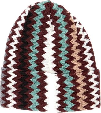 Missoni Mens Knitted Beanie Multicolour Wool Blend Acrylic Hat