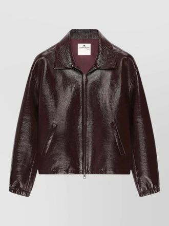 Courr&egrave;ges silk nylon coat pointed collar side pockets