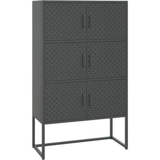 vidaXL Aparador De Acero Antracita 80x35x135 Cm Vidaxl