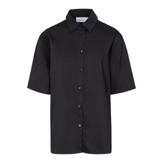 Ga&euml;lle Paris Camicia Over Mezza Manica In Cotone - female - Ga&euml;lle Paris - Shirts - Black - L - Blouses & Shirts