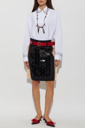 Marni Shirt With Decorative Trim, Womens, White