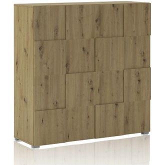 Oresteluchetta Madia alta 2 ante effetto legno finitura rovere cm. H.120xL.119xP.42