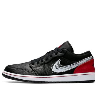 Nike Jordan Air Jordan 1 Low Brushstroke Swoosh - Black Red DA4659-001