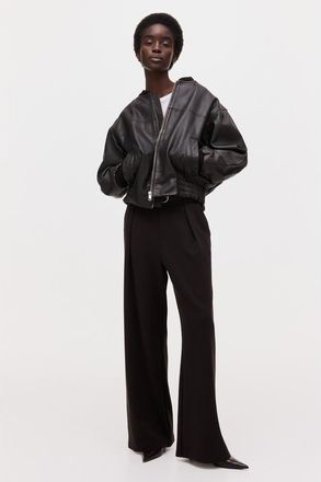 H&M Belted Ponte Di Roma Trousers in Dark Brown at Nordstrom, Size Xx-Large