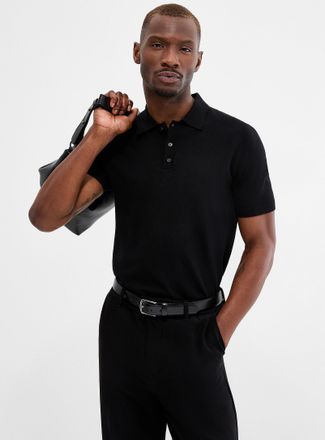 Le 31 Mens Silky knit Polo Shirt