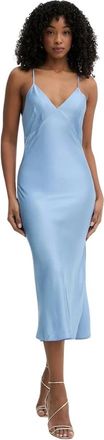 Silvian Heach Ramet Maxi Slip Dress - Dames - Feestkleedjes - Blauw - L - Satijn - Kleedjes