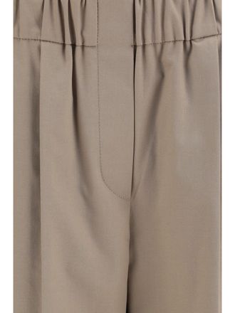 Brunello Cucinelli Womens Cotton Trousers Bleeker Beige