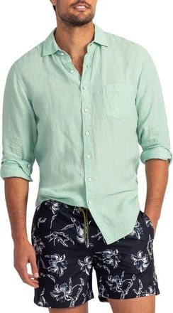 Rodd & Gunn Coromandel Button-Up Linen Shirt in Mint at Nordstrom, Size Xxx-Large