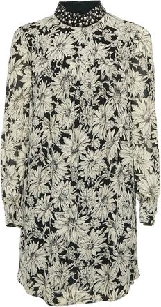 Saint Laurent 2023 floral-print dress - women - Viscose/Silk - S - Black