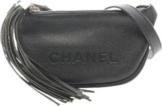Chanel Pre-owned Leren Schoudertas - Dames - Vintage Heuptassen - Zwart - ONE Size - Leer - Vintage