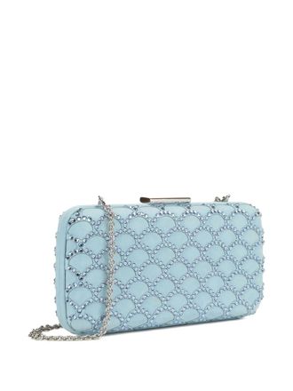 Sergio Rossi Mermaid crystal-embellished scale-pattern clutch bag - Blue