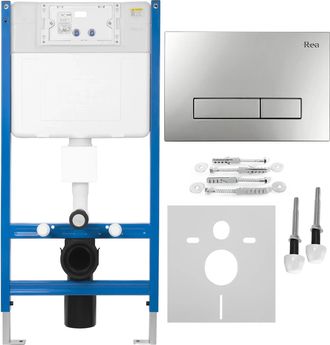 Rea Bastidor Para Inodoro Suspendido Rea K011a-q Con Pulsador Hd Satin