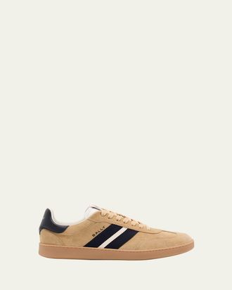Bally Mens Retro Crest Suede Low-Top Sneakers