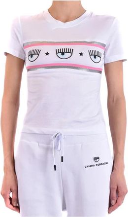 Chiara Ferragni Chique Bedrukt T-shirt voor Vrouwen - Dames - T-shirts - Wit - XS - Tops