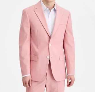 Tommy Hilfiger Mens Modern-Fit Flex Stretch Chambray Suit Separates Jacket In Pink