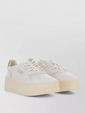 Autry leather leopard-print heel low-top sneakers