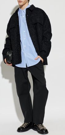 Balmain Striped Pattern Shirt, Mens, Blue