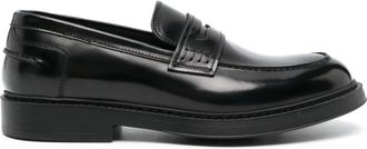 Doucal's Zwarte Leren Loafers - Heren - Loafers - Zwart - 40 EU - Leer - Schoenen