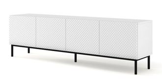 AKL FURNITURE Mueble para TV efecto madera Blanco y Negro