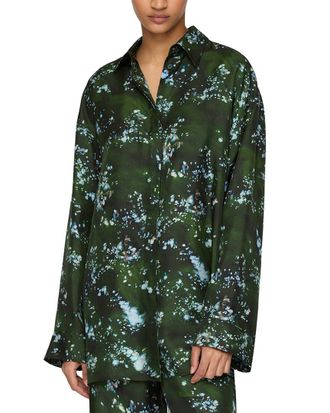 Lafayette 148 New York Boyfriend Oversized Silk Shirt