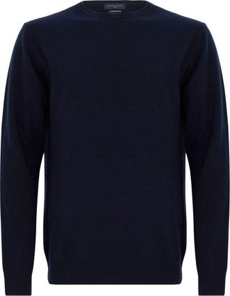 Daniele Fiesoli Navy Blue Wool/Cashmere Blend Crew Neck Sweater