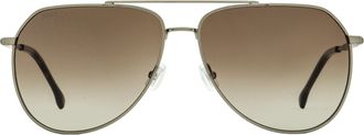HUGO BOSS B1447OS Square Pilot Sunglasses - Ruthenium