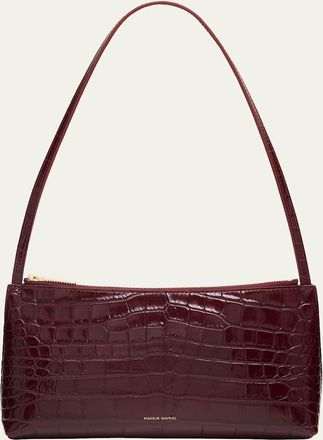 Mansur Gavriel Gaia Croc-Embossed Leather Shoulder Bag