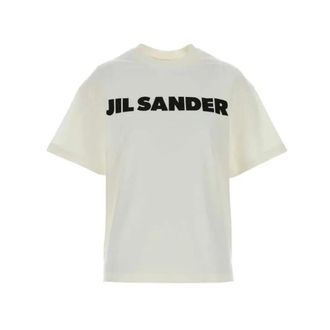 Jil Sander T-Shirts, female, White, Size: XS Cotton Crew-Neck T-Shirt
