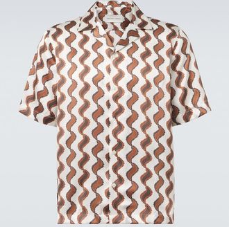 Frescobol Carioca Roberto printed silk bowling shirt