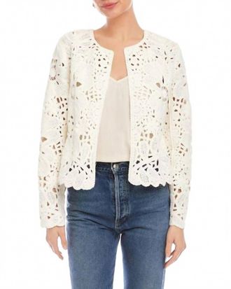 Fifteen Twenty Emery Crochet Jacket In Cream