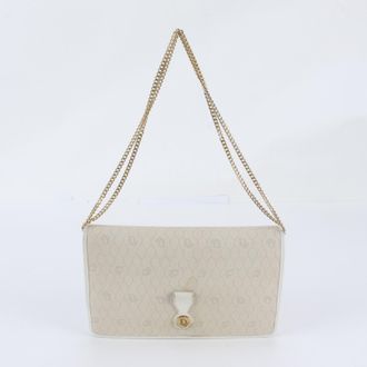 Dior Beige Leather Coated Canvas Shoulder Bag Tote Bag (Pre-Owned)
