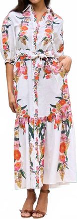 Borgo De Nor Bianca Linen Dress In Summer Blooms