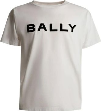 Bally logo-embroidered cotton T-shirt - White