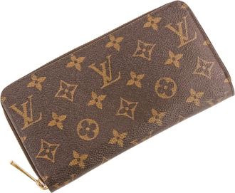 Louis Vuitton Monogram Brown Fuchsia Pink Monogram Long Wallet (Bi-Fold) (Pre-Owned)