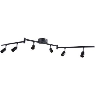 OEM [mai Usato]plafoniera A Led Con 6 Faretti Regolabili, Bianco Luce Diurna, 6 Lampadine Gu10, Applique, Testa Luminosa Girevole Flessibile Per Cucina St
