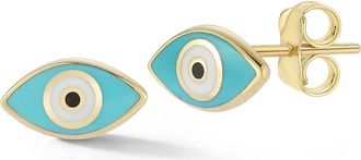 Ember Fine Jewelry Evil Eye Stud Earrings in 14K Gold at Nordstrom Rack