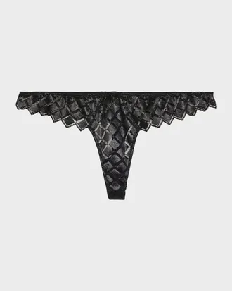 Kiki De Montparnasse Lamine Diamond-Embroidered Thong