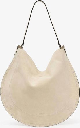 Isabel Marant Oskan Hobo Soft Shoulder Bag In Chalk